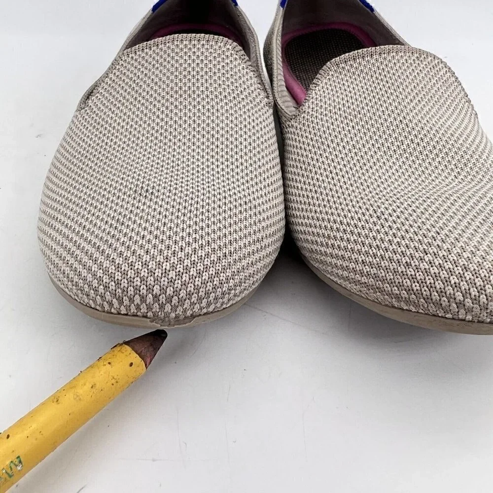 Rothy’s The Loafer Women Size 8 W Knit Flat Slip On Shoes Beige